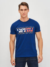 Акція на Футболка бавовняна довга чоловіча Tommy Jeans 10737.3 S Електрик від Rozetka