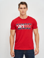 Акція на Футболка бавовняна довга чоловіча Tommy Jeans 10737.4 M Червона від Rozetka