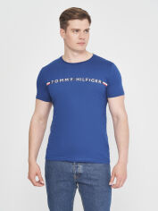 Акція на Футболка бавовняна довга чоловіча Tommy Hilfiger 10878.1 S Синя від Rozetka