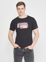 Акція на Футболка бавовняна довга чоловіча Tommy Hilfiger 10884 L (48) Чорна від Rozetka