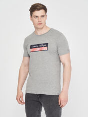 Акція на Футболка бавовняна довга чоловіча Tommy Hilfiger 10883 S (44) Сіра від Rozetka