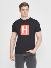 Акція на Футболка бавовняна довга чоловіча Tommy Hilfiger 10880.1 2XL Чорна від Rozetka