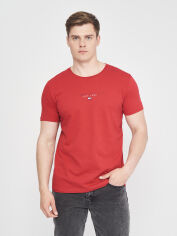 Акція на Футболка бавовняна довга чоловіча Tommy Hilfiger 10738.5 2XL Червона від Rozetka