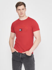 Акція на Футболка бавовняна довга чоловіча Tommy Hilfiger 10879.2 S Червона від Rozetka