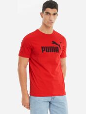 Акція на Футболка довга чоловіча Puma Ess Logo Tee 58666611 M Червона від Rozetka