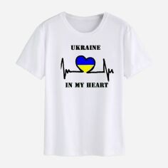 Акція на Футболка Love&Live Ukraine in my heart-2 LLP01597 XL Біла від Rozetka