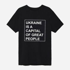 Акція на Футболка Love&Live Ukraine is a capital of great people LLP01604 XL Чорна від Rozetka