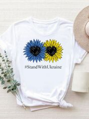 Акція на Футболка Love&Live #Stand With Ukraine LLP01652 XXXL Біла від Rozetka