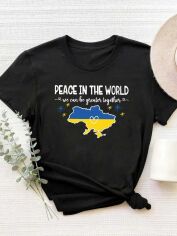 Акция на Футболка Love&Live Peace in the World LLP01670 S Чорна от Rozetka