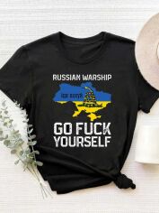 Акція на Футболка Love&Live Russian Warship. Go fack yourself LLP01724 S Чорна від Rozetka