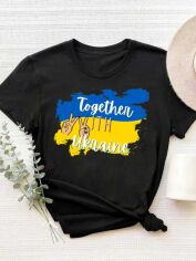 Акція на Футболка Love&Live Together with Ukraine LLP01726 L Чорна від Rozetka