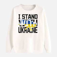 Акция на Світшот Love&Live I stand with Ukraine LLP01552 XXXL Білий от Rozetka