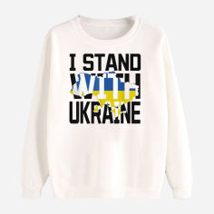 Акция на Світшот Love&Live I stand with Ukraine LLP01552 M Білий от Rozetka