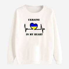 Акция на Світшот Love&Live Ukraine in my heart-2 LLP01623 S Білий от Rozetka