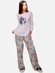 Акция на Піжама (лонгслів + штани) жіноча великих розмірів DoReMi 002-000257 L/XL Ніжно-рожева от Rozetka