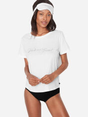 Акция на Піжамний комплект (футболка + маска для сну) жіночий великих розмірів Victoria's Secret 201559600 XL Білий от Rozetka