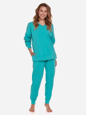 Акция на Піжама (світшот + штани) жіноча великих розмірів Doctor Nap DRS 4375 XL Зелена от Rozetka