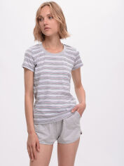 Акція на Піжама (футболка + шорти) жіноча бавовняна Gebo K3 S Меланж від Rozetka