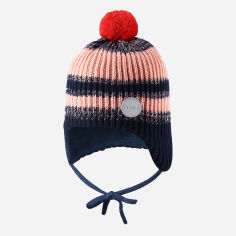 Акція на Дитяча зимова шапка в'язана на зав'язках з помпоном для дівчинки Reima Hiberna 518566-6982 48 см від Rozetka