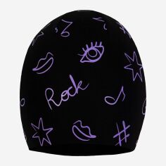 Акція на Дитяча демісезонна шапка-біні для дівчинки Broel Hermiona ZB13643G1BRO-021 51 см Чорний/Фіолетовий від Rozetka