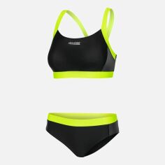Акція на Роздільний купальник жіночий Aqua Speed Naomi 460-138 42 (XL) Чорний/Сірий/Флуоресцентний жовтий від Rozetka