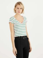 Акція на Футболка Bershka XAZ262884WLCK L Біла з різнокольоровим від Rozetka