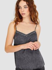Акція на Топ жіночий Stradivarius XAZ232222SEGN L Темно-сірий від Rozetka