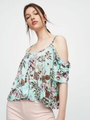 Акція на Топ жіночий Pull & Bear XAZ192936XRKN M М'ятний з різнокольоровим від Rozetka
