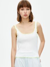 Акція на Топ жіночий Pull & Bear XAZ259709JBMR M Білий із салатовим від Rozetka
