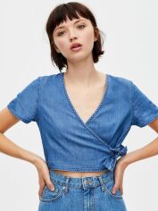 Акція на Топ джинсовий жіночий Pull & Bear XAZ260530DGMZ L Синій від Rozetka