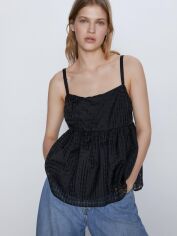 Акція на Топ жіночий Zara XAZ264853GYZK L Чорний від Rozetka