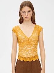 Акція на Топ жіночий Pull & Bear XAZ295479KMQE S Гірчичний від Rozetka