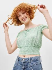 Акція на Топ жіночий Bershka XAZ232420YDWY M Зелений від Rozetka