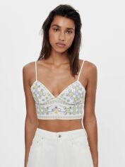 Акція на Топ жіночий Bershka XAZ262910HLFD XS Білий з бузковим від Rozetka