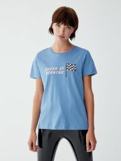 Акція на Футболка Pull & Bear XAZ237838WCHF XS Синя від Rozetka