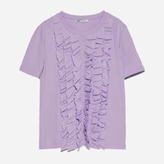 Акція на Футболка Zara XAZ281865IJUW S Бузкова від Rozetka