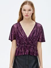 Акція на Блузка жіноча Pull & Bear XAZ295535KVWR M Фіолетова від Rozetka