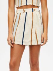 Акція на Спідниця міні літня жіноча Pull & Bear XAZ295769VHXU S Бежева в смужку від Rozetka