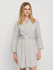 Акція на Халат жіночий вафельний великого розміру Lelit L-XL Space Grey від Rozetka