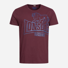 Акція на Футболка бавовняна довга чоловіча Lonsdale Langsett 111262-2011 Vintage Oxblood від Rozetka