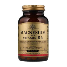Акція на Дієтична добавка вітаміни та мінерали в таблетках Solgar Магній з вітаміном B6, 250 шт від Eva