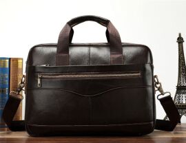 Акция на Сумка-портфель чоловіча шкіряна Vintage leather-14669 Коричнева от Rozetka