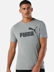Акция на Футболка довга чоловіча Puma Ess Logo Tee 58666603 3XL Сіра от Rozetka
