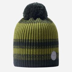 Акция на Дитяча зимова шапка-біні в'язана з помпоном для хлопчика Reima Hinlopen 528676-8511 48/50 см от Rozetka