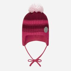 Акция на Дитяча зимова шапка в'язана на зав'язках з помпоном для дівчинки Reima Hiberna 518566-3531 46 см от Rozetka