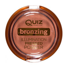 Акция на Пудра-бронзер для обличчя Quiz Cosmetics Bronzing Illumination Pressed Powder 02 Golden Tan, 12 г от Eva