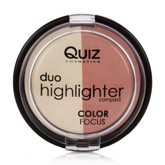 Акція на Подвійний хайлайтер для обличчя Quiz Cosmetics Color Focus Duo Highlighter тон 40, 12 г від Eva
