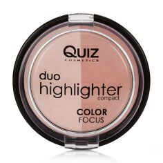 Акция на Подвійний хайлайтер для обличчя Quiz Cosmetics Color Focus Duo Highlighter тон 20, 12 г от Eva