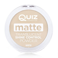 Акция на Матувальна пудра для обличчя Quiz Cosmetics Matte Translucent Shine Control Powder Контроль блиску, SPF 15, 01 Light, 12 г от Eva