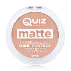 Акція на Матувальна пудра для обличчя Quiz Cosmetics Matte Translucent Shine Control Powder Контроль блиску, SPF 15, 02 Medium, 12 г від Eva